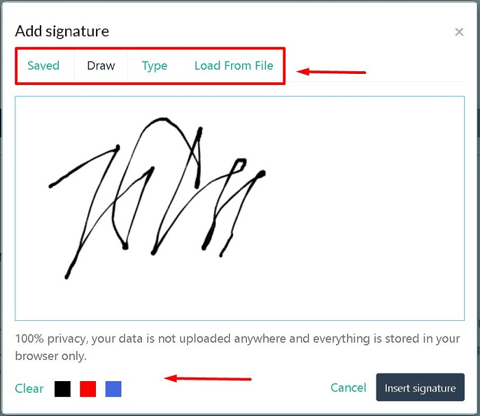 How to Type or Draw Signature with PDFlite.co Online App PDF.co