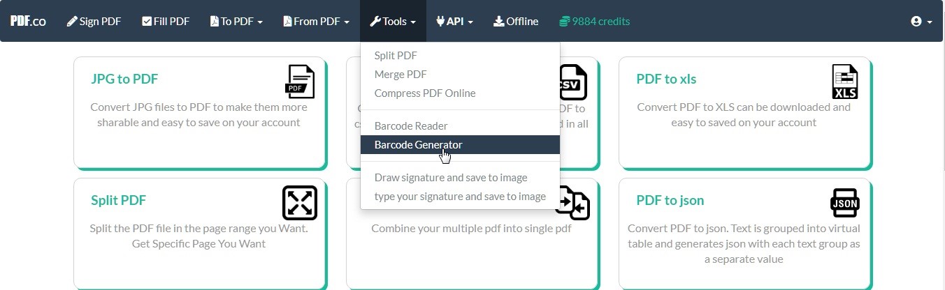 Generate 1D and 2D BarCodes Online | PDF.co