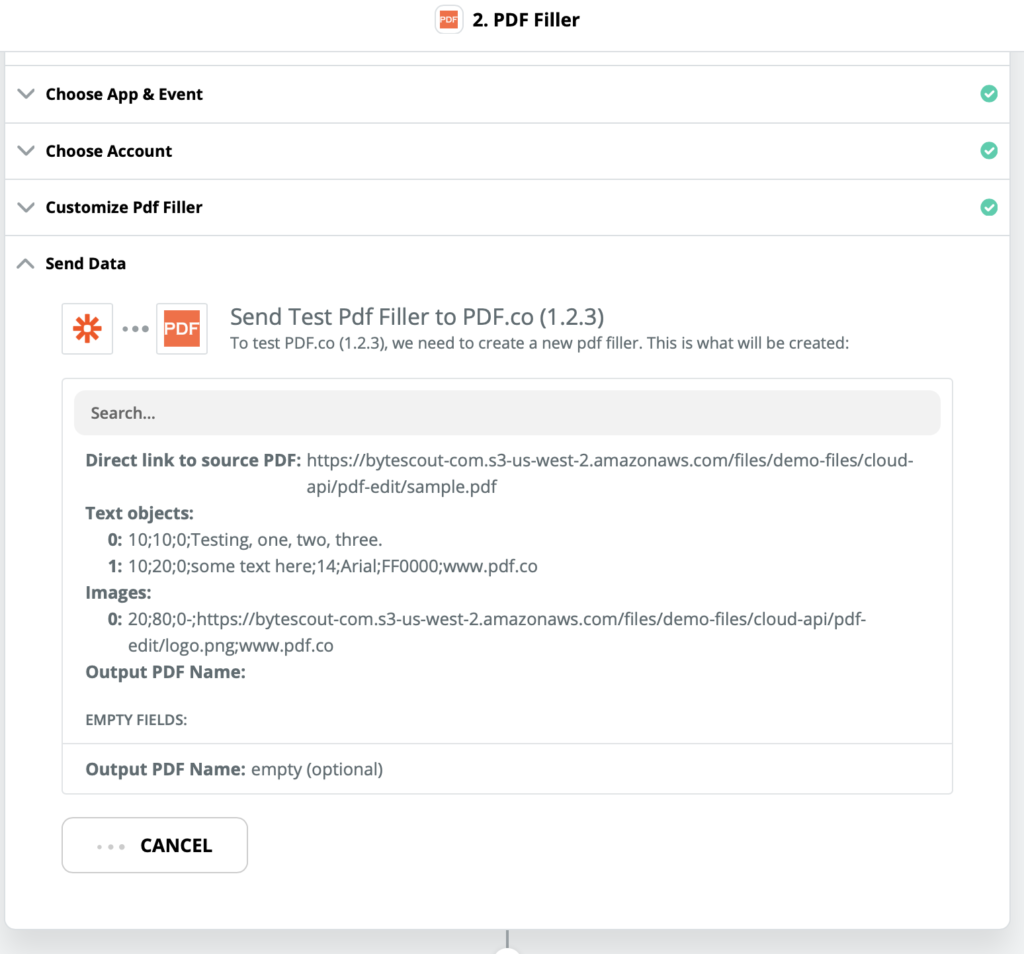 How to Add Text and Images with Links to a PDF using Zapier PDF.co