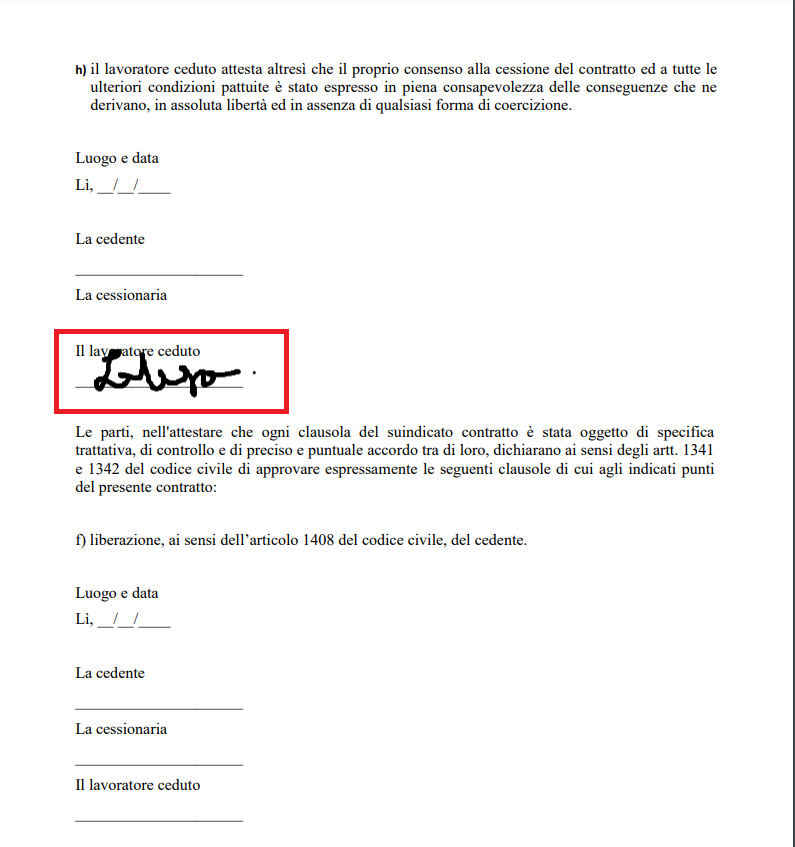  <em>Electronic Signature in Italian Language Output</em>