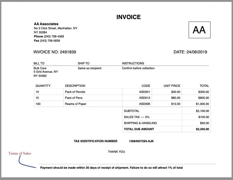 How To Create Invoices Terms Of Sales PDF co