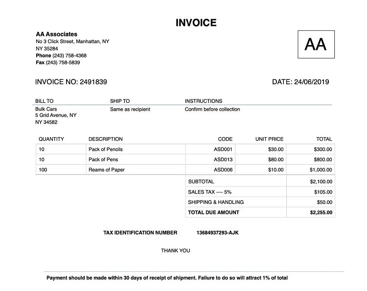 invoices to go