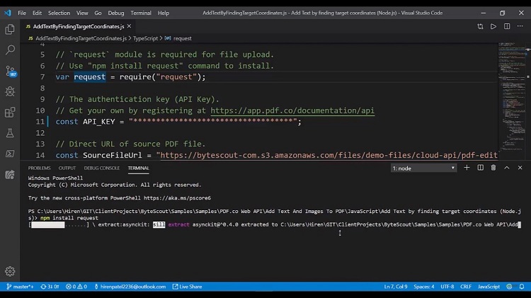 Add Text to Existing PDF APi