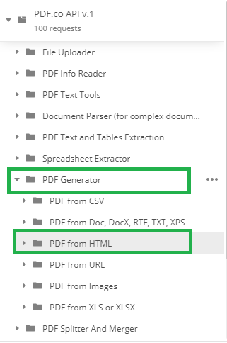 Expand PDF from HTML folder
