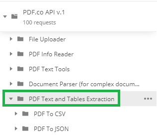 PDF Text and Tables Extraction Folder