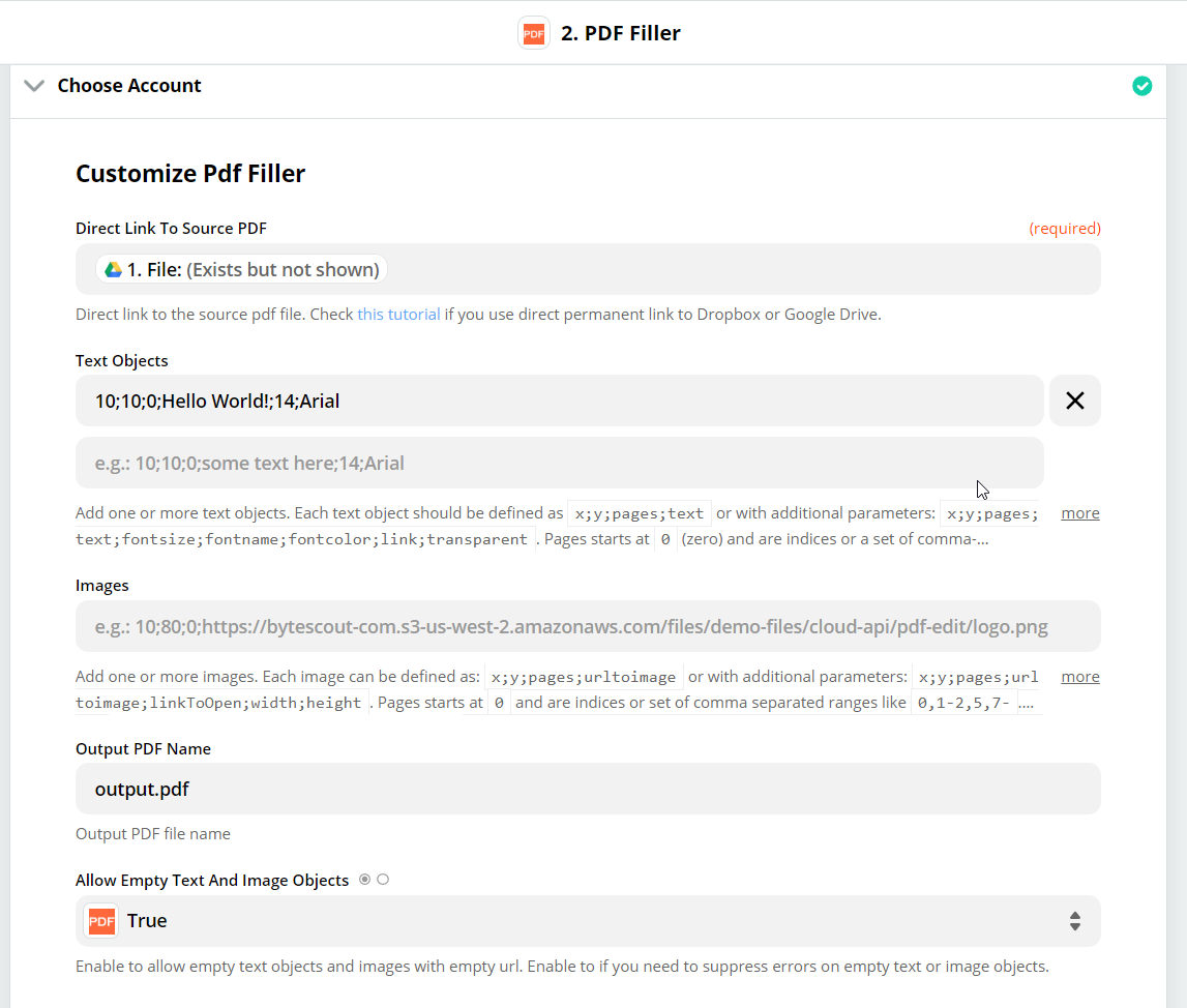 Customize PDF Filler With File Data