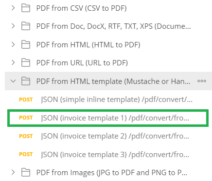 JSON Invoice HTML Template 1