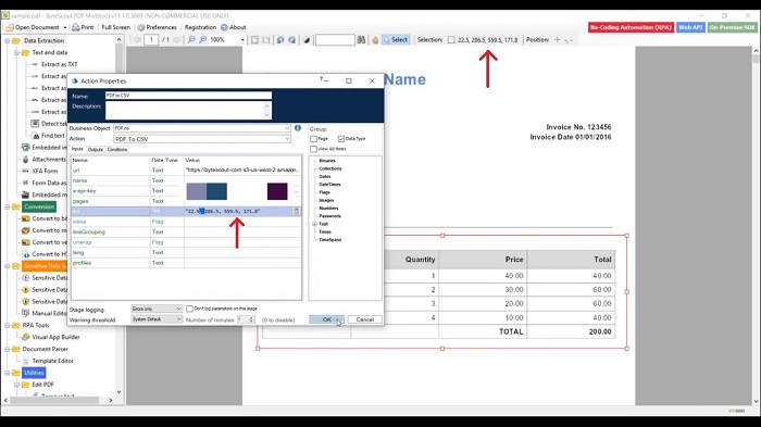 Convert PDF to CSV with BluePrism