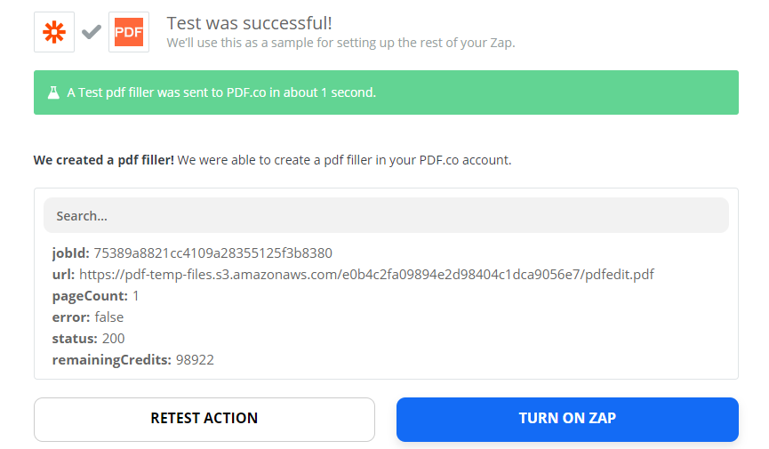 PDF.co Processed Request Successfully