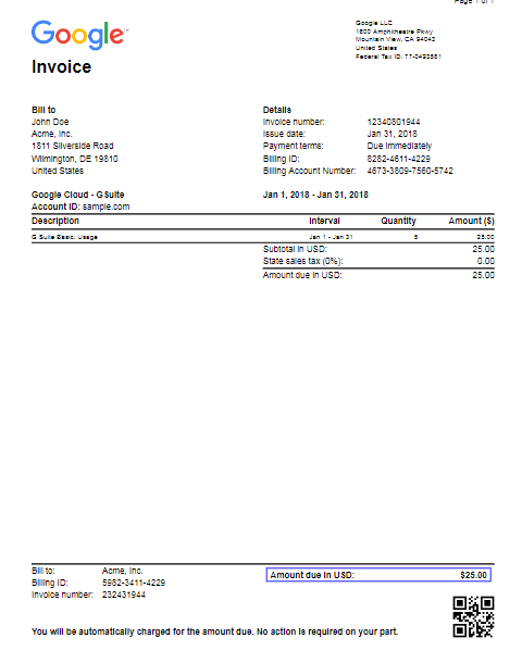 PDF Invoice With Barcode At Specific Area