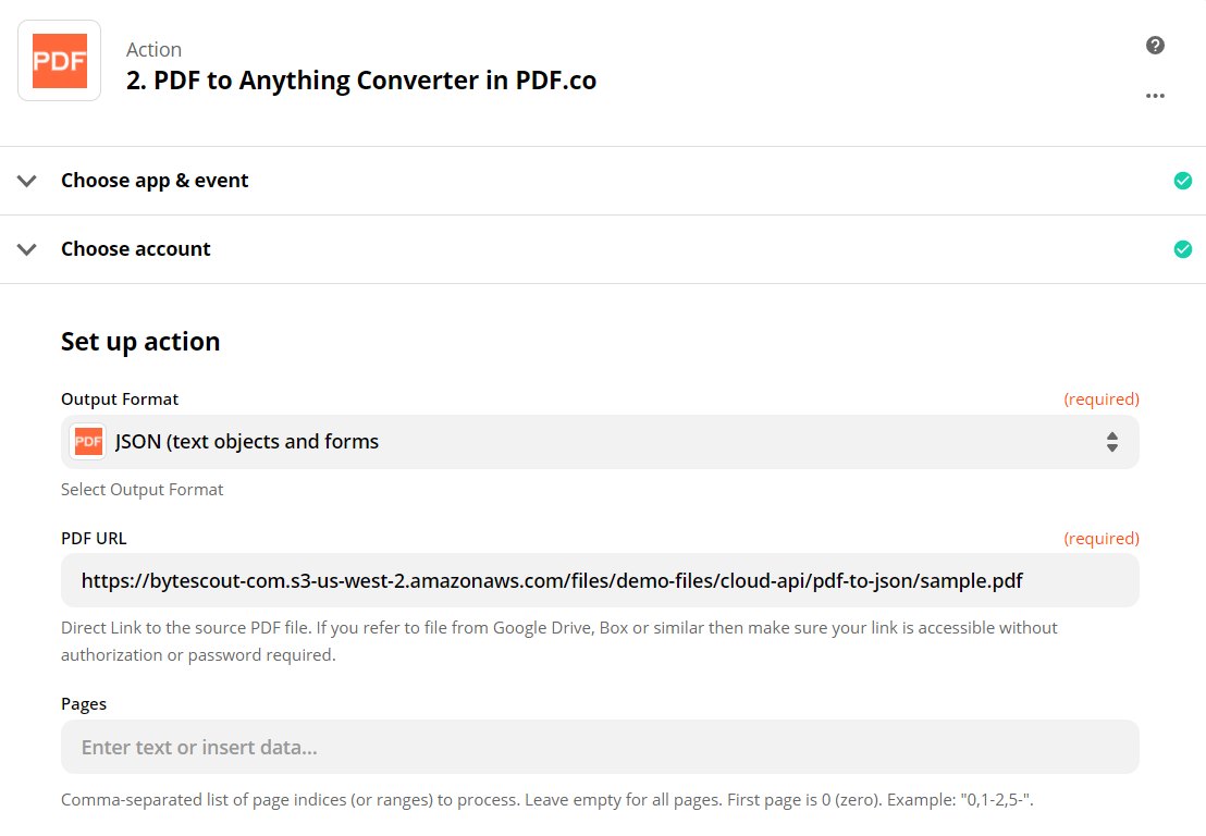 Configure Anything To PDF Converter With Source PDF URL