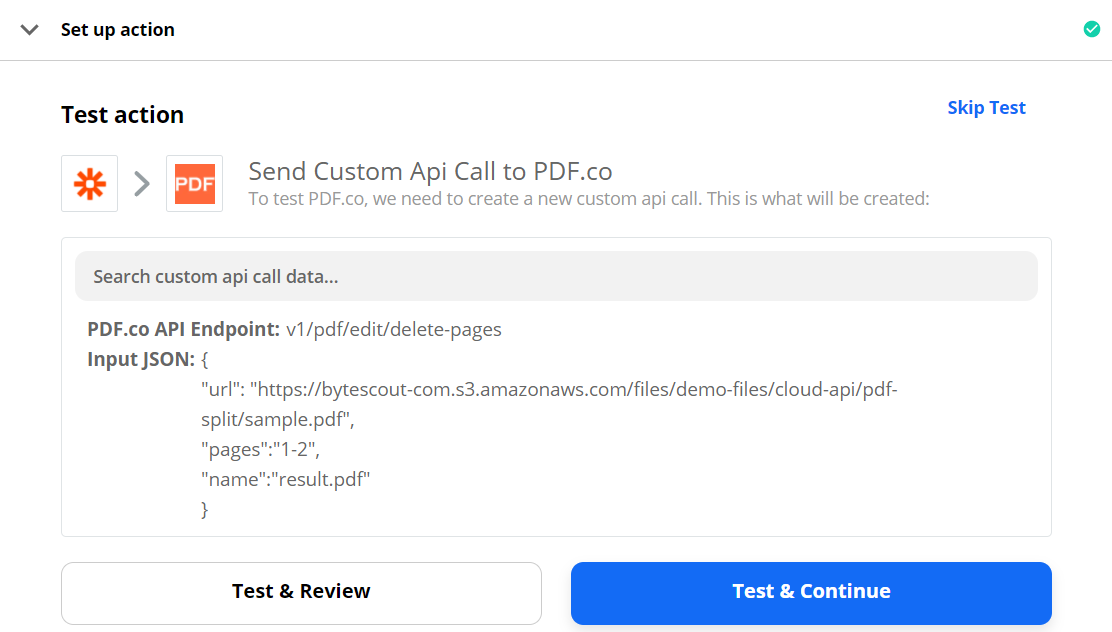 Send Data To PDF.co