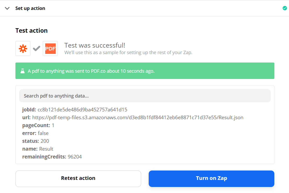 PDF.co Processed Request Successfully