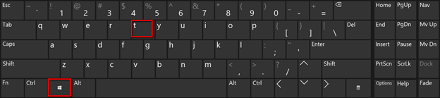 Shortcut Win Key + T