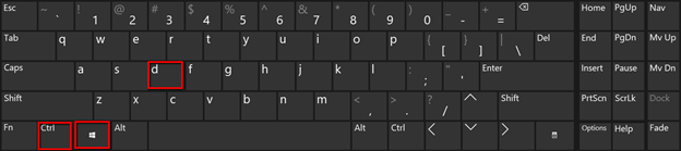 Shortcut Win Key + CTRL + D