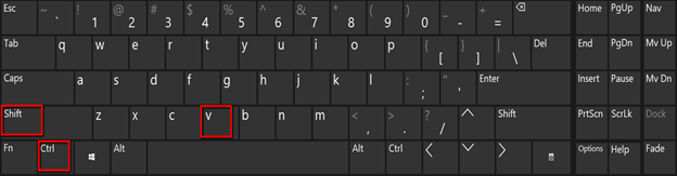 Shortcut CTRL + SHIFT + V