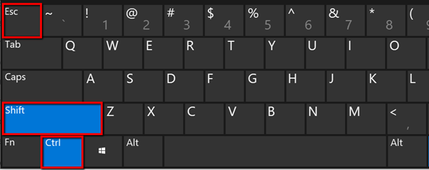 Shortcut  CTRL + SHIFT + ESC