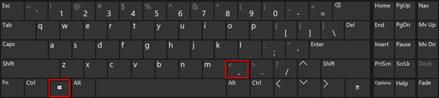Shortcut  Win Key +