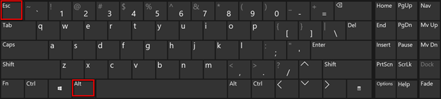 Shortcut  ALT + ESC