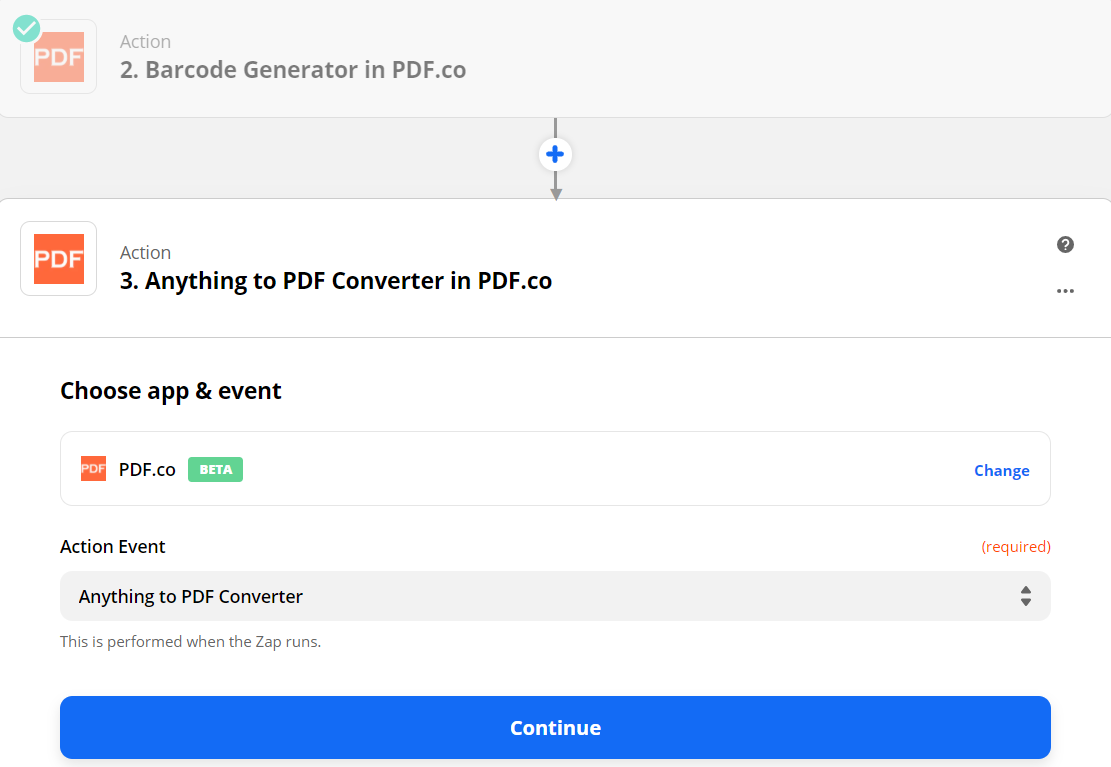 Anything To PDF Converter In PDF.co As The Action Event