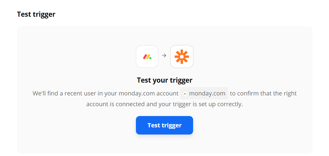 Test Monday.com Trigger To Confirm Correct Configuration
