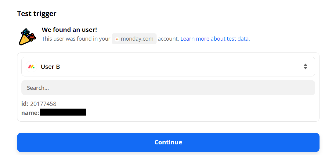 Monday.com Test Trigger Successful