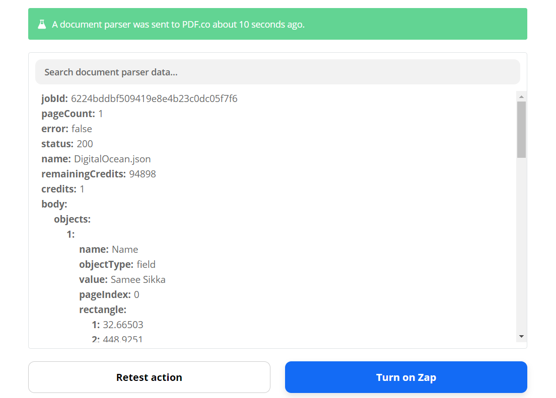 PDF.co Processed Request Successfully