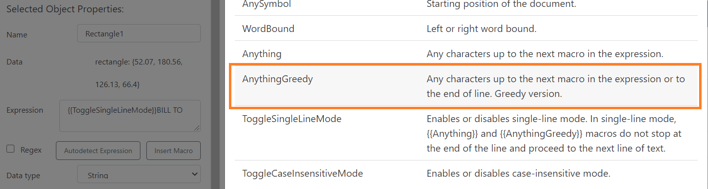 Select AnythingGreedy Macro To Capture All Characters Up To The Next Macro Or End Of The Line