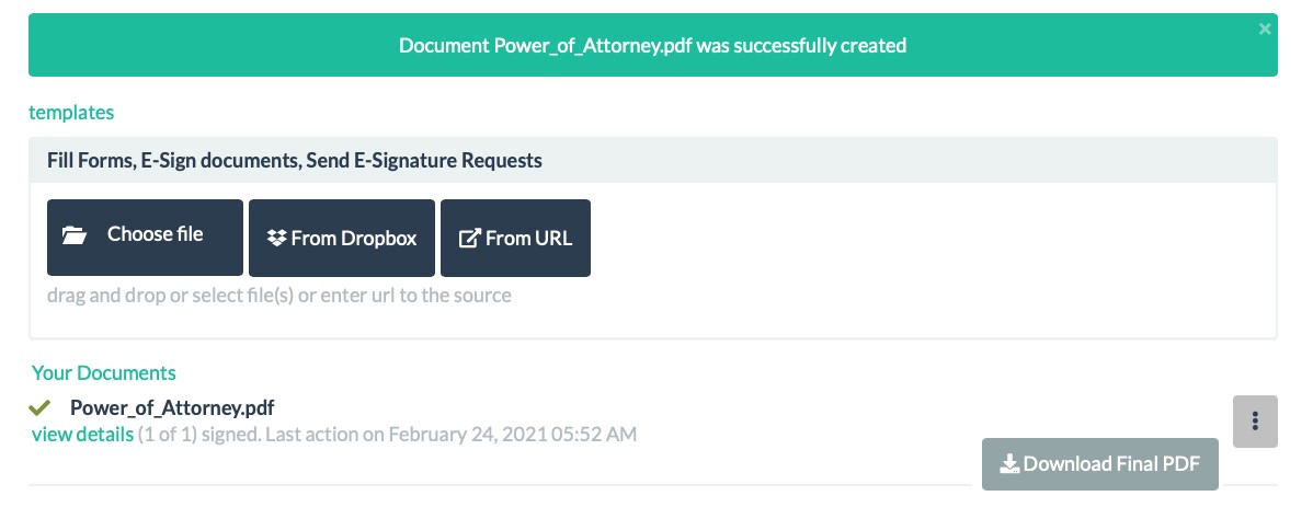 Real Estate Power of Attorney Signed