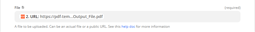 Selecting the PDF.co URL option as the File