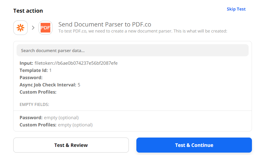 Send Document Parser To PDF.co