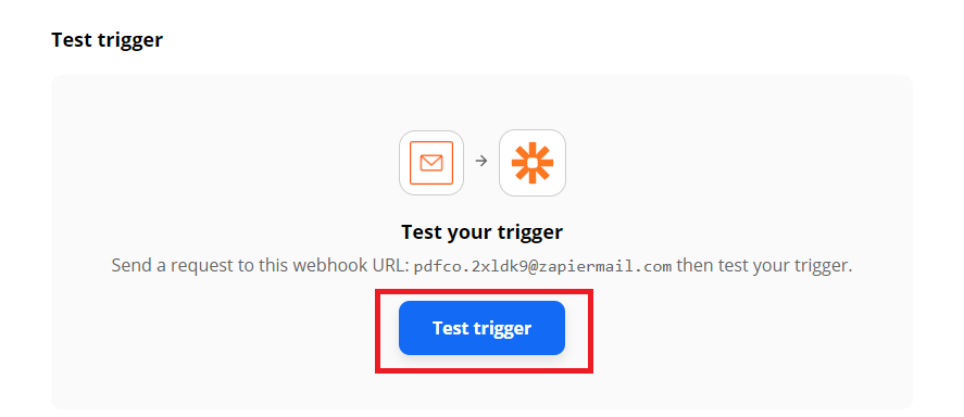 Test Email By Zapier Trigger
