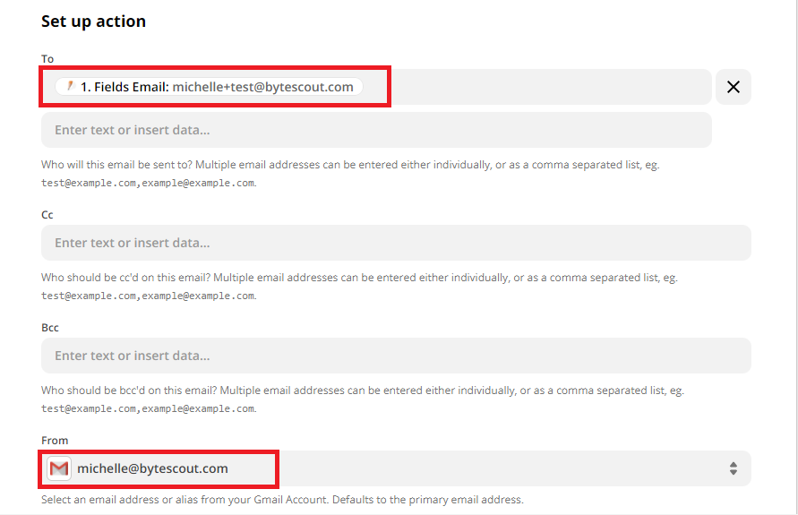 Gmail Send Email Configuration