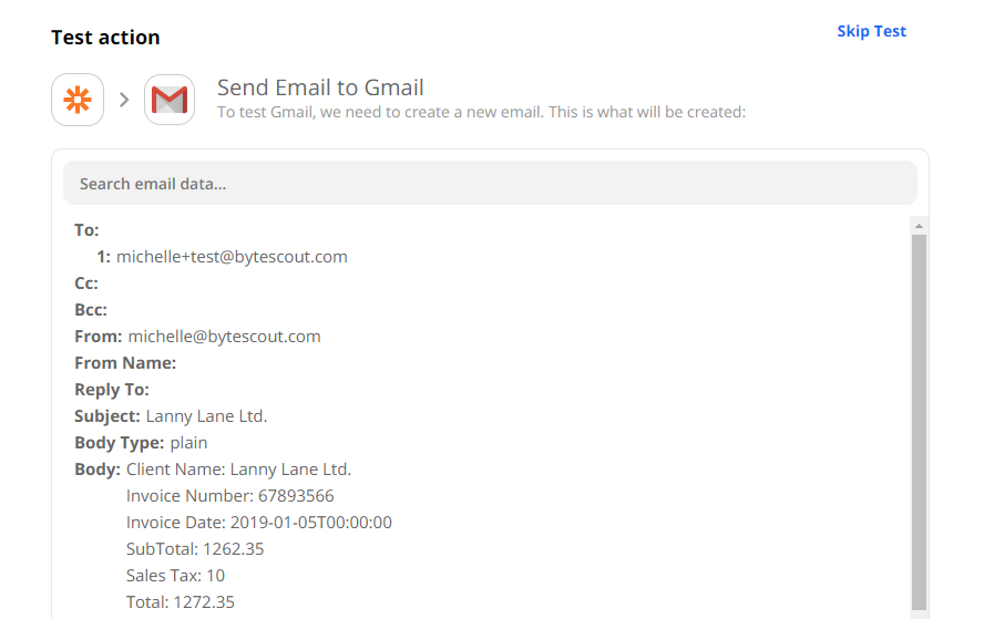 Send Gmail Email Configuration To Test & Review