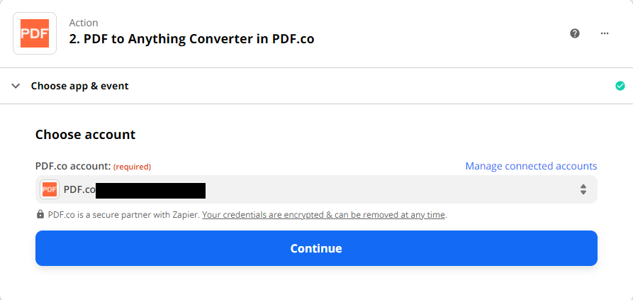 Connect PDF.co account