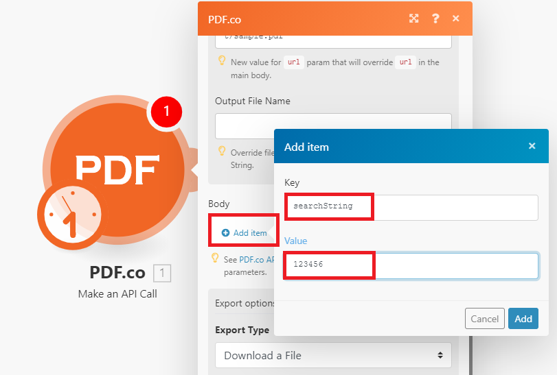 Add Search String And Value