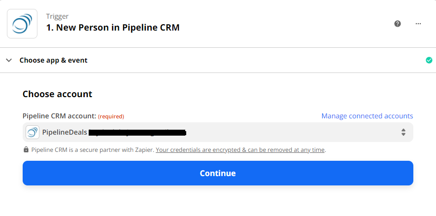 Connect Pipeline CRM Account