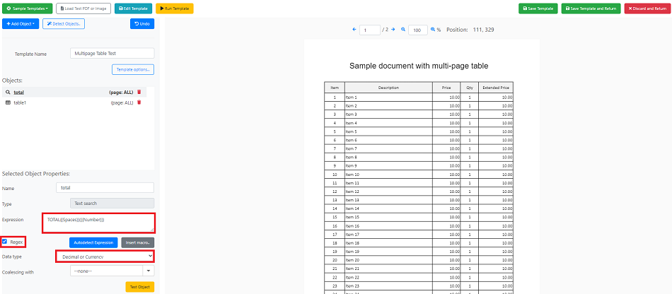 Set expression for total field