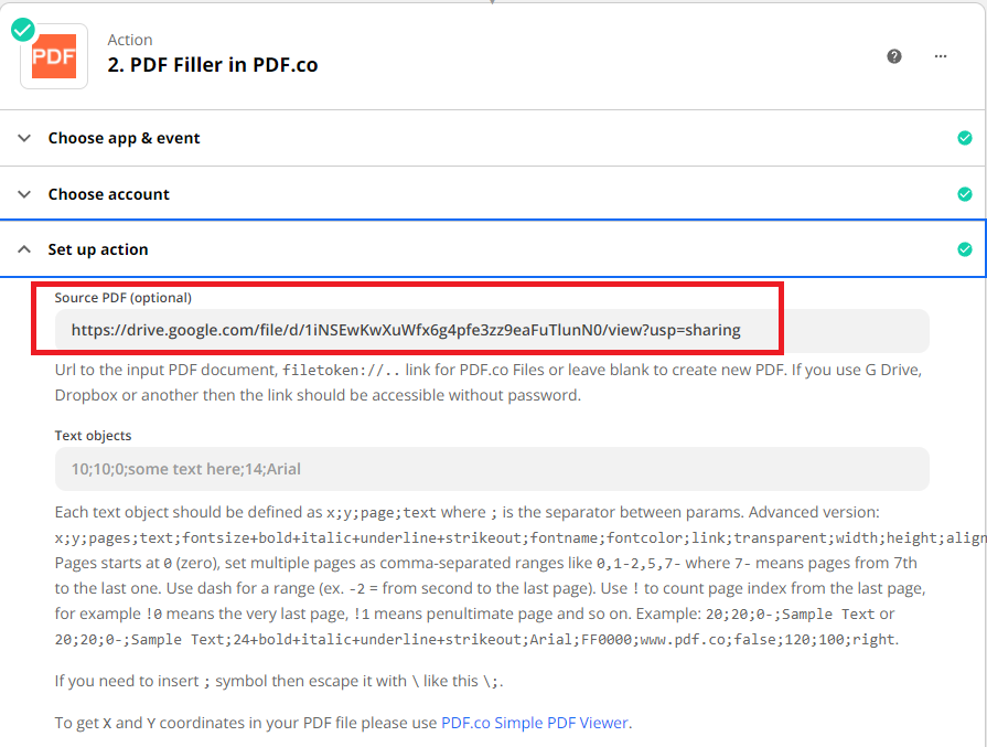 PDF Filler Configuration