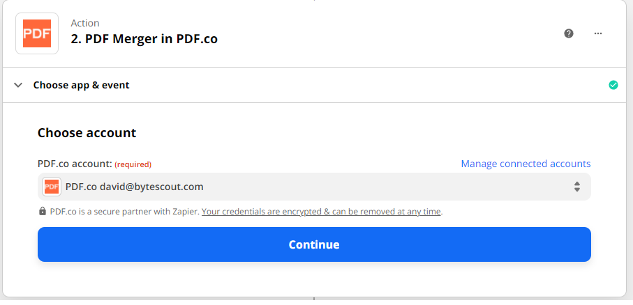 PDF.co Account Connection