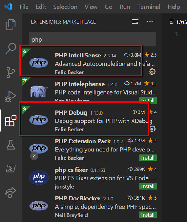 VS Code for PHP Editing