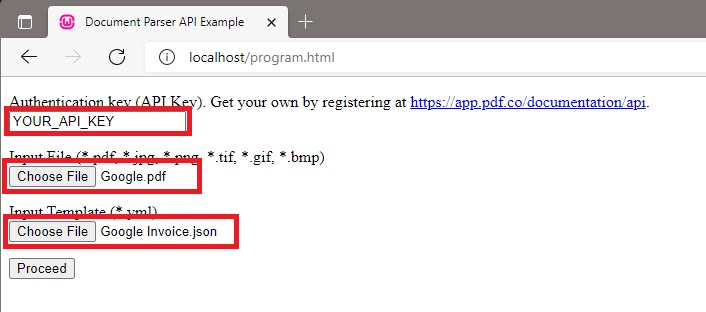 Program HTML Interface
