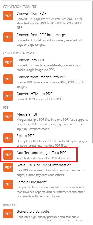 PDF.co App and Add Text, Images To a PDF