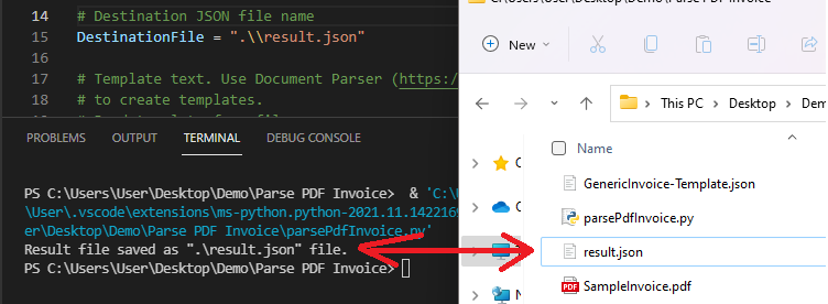 Parsed PDF Output In Folder