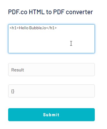 HTML to PDF Converter in Bubble