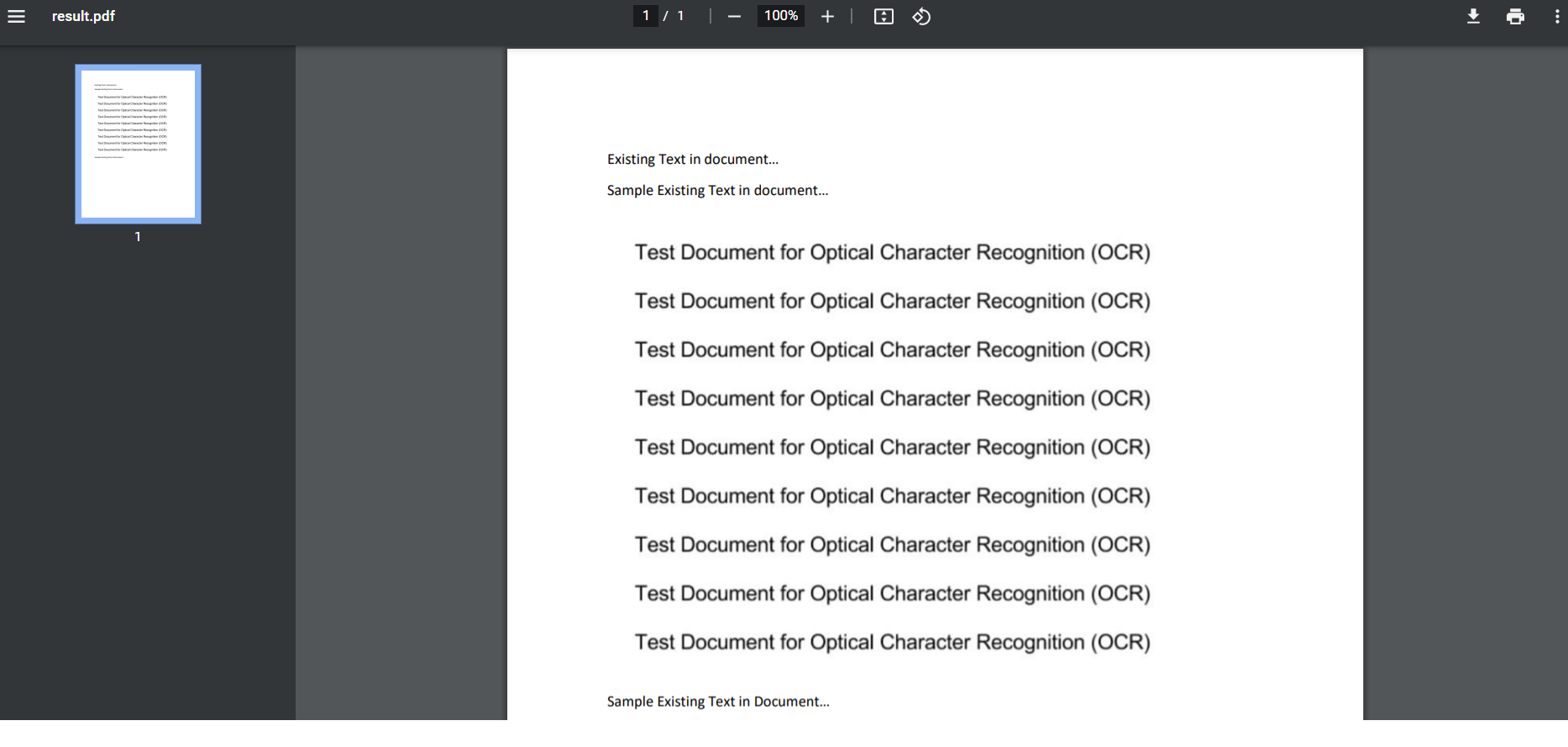 Screenshot of PDF.co Output
