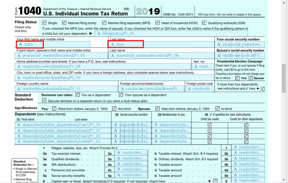Screenshot of DocSpring Output