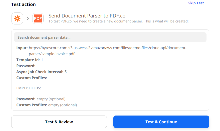 Test Document Parser