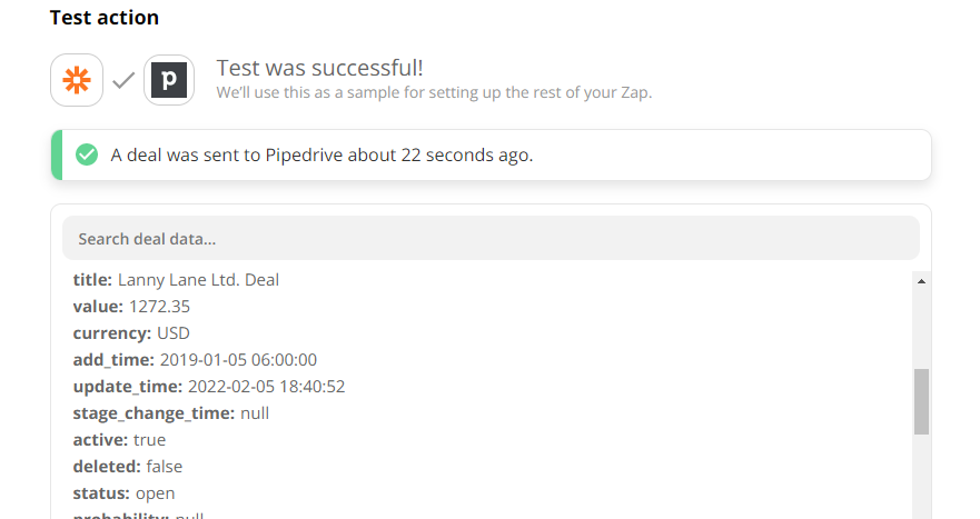 Pipedrive New Deal Creation Success