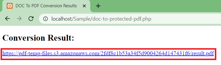 Protected PDF output